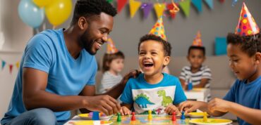 Can parents join the activities during a kids party?