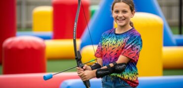 Where can you book a safe archery tag party for children?